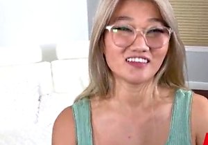 Tan lines hottie riding dick for the camera