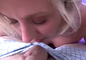 Blonde using her playful tongue to eat that ass