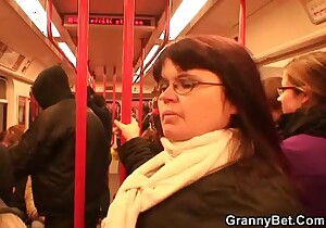 Brunette mommy letting a horny teen fuck her